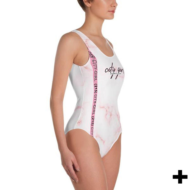 Pink Marble One-Piece Swimsuit