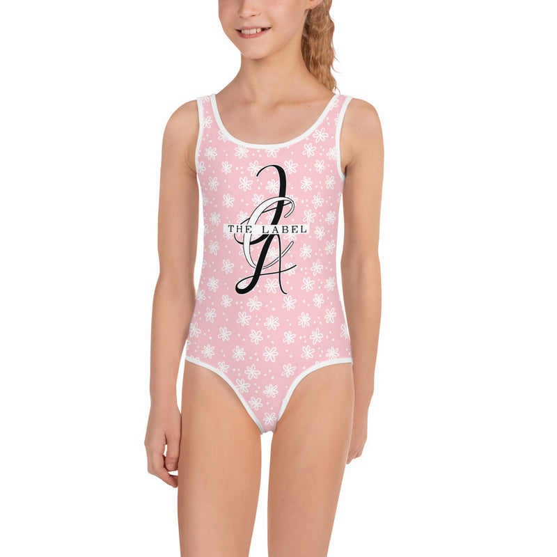 KIDS: Children's Swimsuit in Pink Lemonade