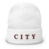 CITY Embroidered Fold-Over Beanie