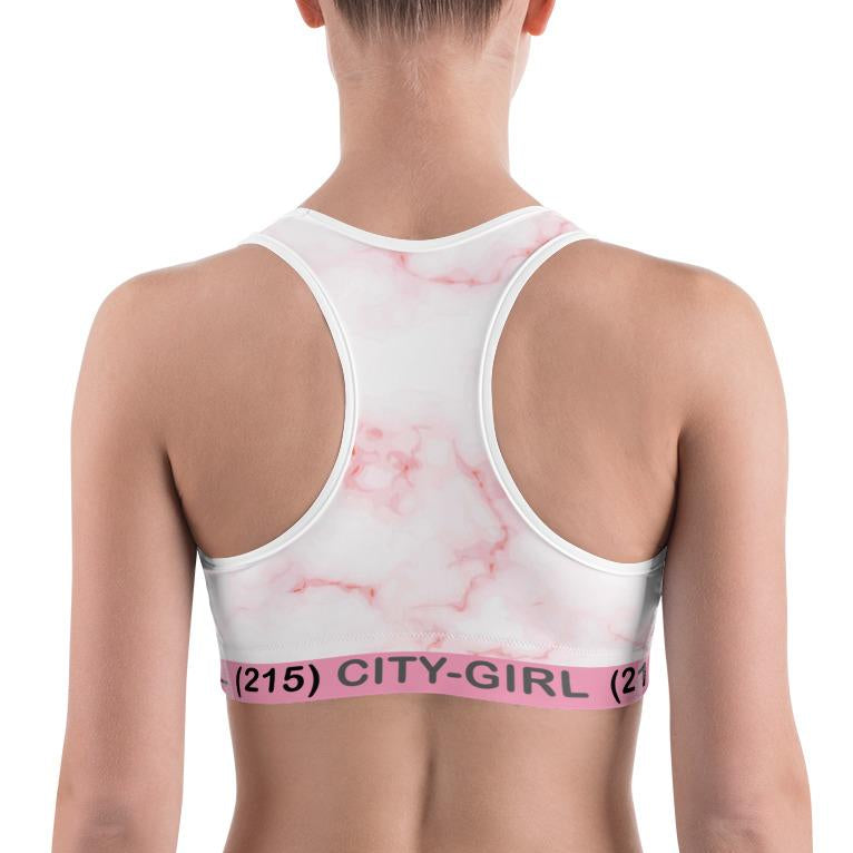 Pink Marble Sports Bra Co-Ord
