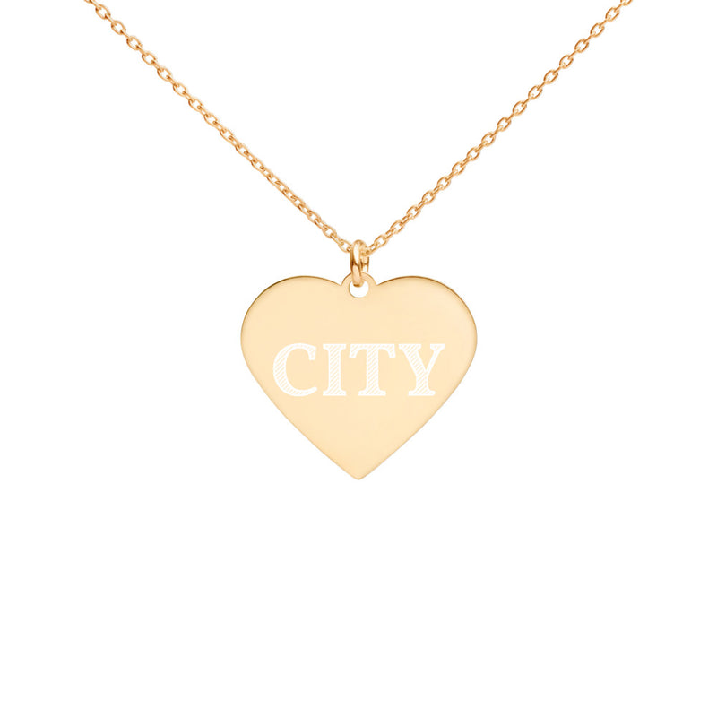 CITY Engraved Heart Necklace