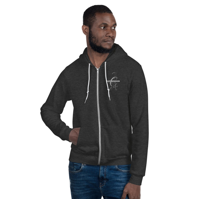 JCA: The Label Embroidered Zip-Up Hoodie