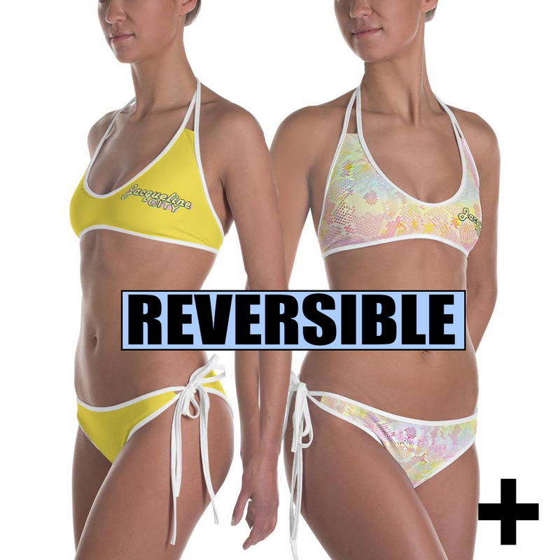 Reversible Tie-Dye/Yellow Bikini