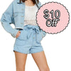 High-Waisted Tie-Front Denim Shorts