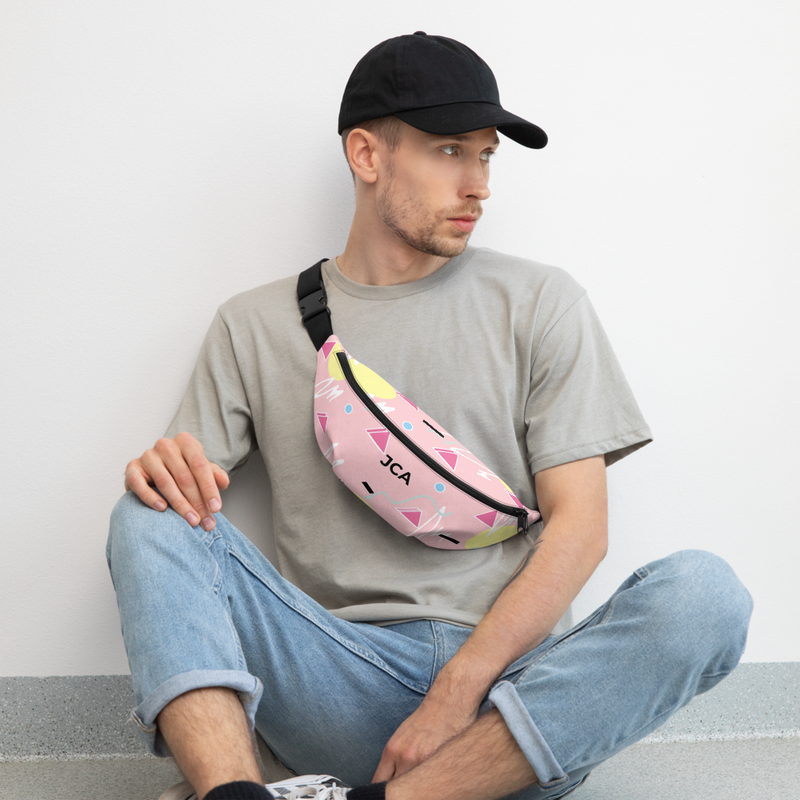 Pink 80s Print Fanny Pack Jacqueline City Apparel