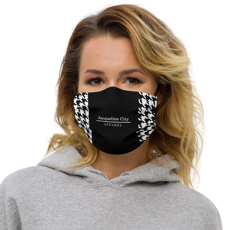 Houndstooth Black Face Mask