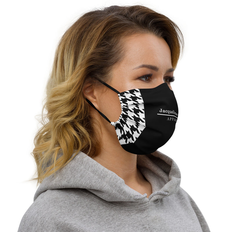 Houndstooth Black Face Mask