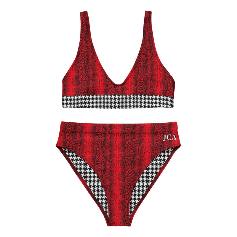 Mixed Print Recycled High Waisted Bikini
