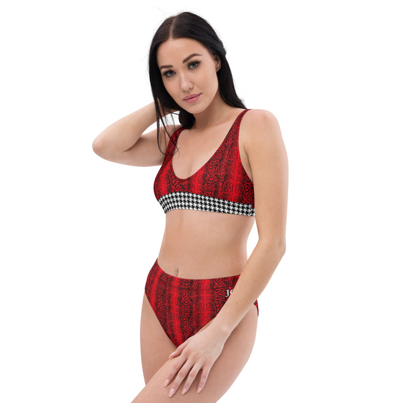 Mixed Print Recycled High Waisted Bikini