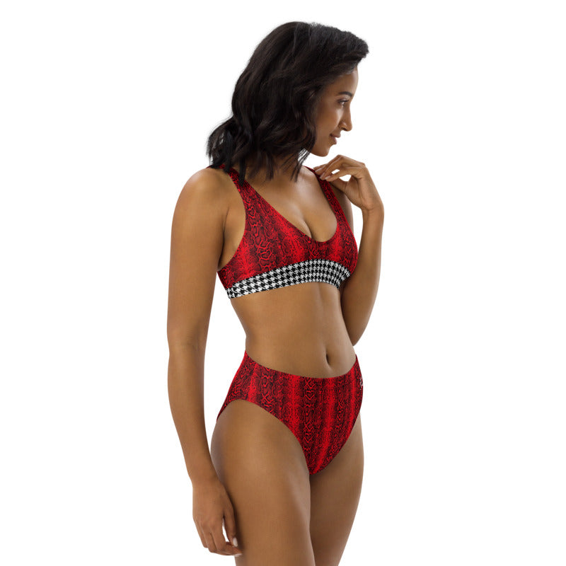 Mixed Print Recycled High Waisted Bikini