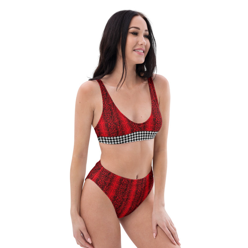 Mixed Print Recycled High Waisted Bikini
