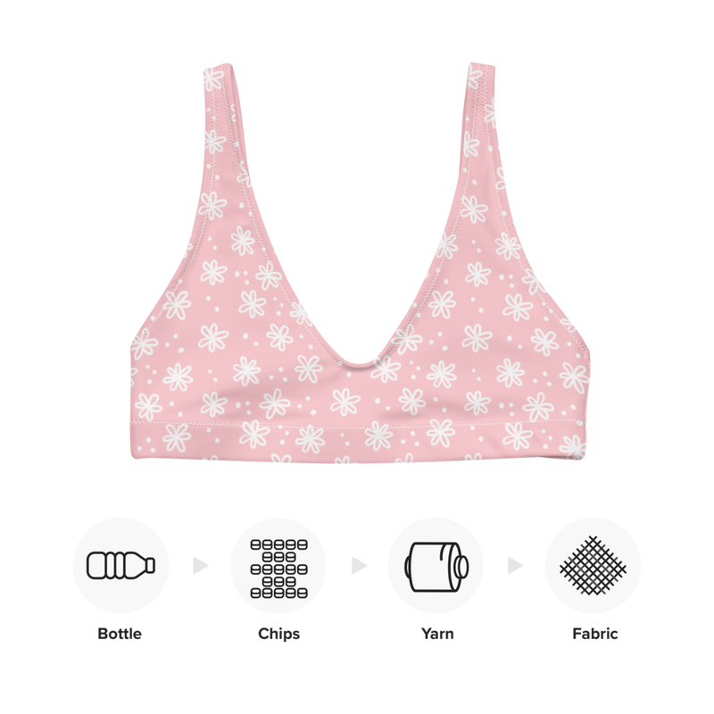 Recyled Bikini Top in Pink Lemonade