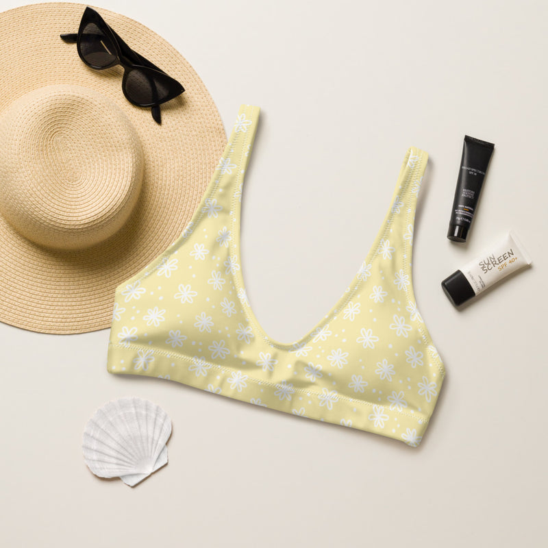 Recyled Bikini Top in Lovely Lemon