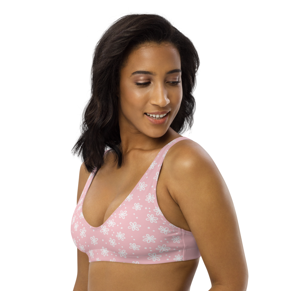 Recyled Bikini Top in Pink Lemonade