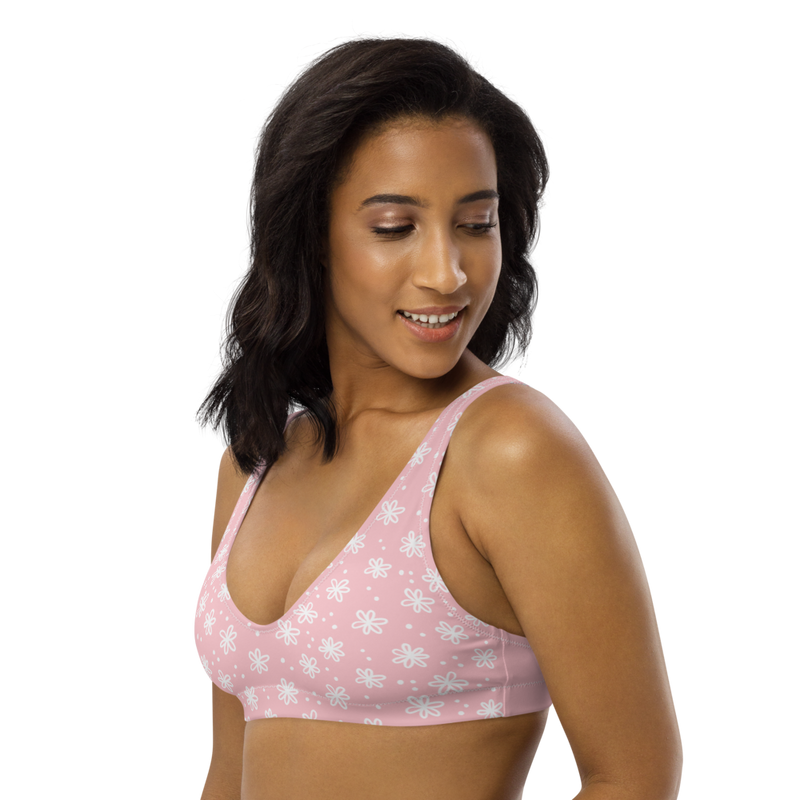 Recyled Bikini Top in Pink Lemonade
