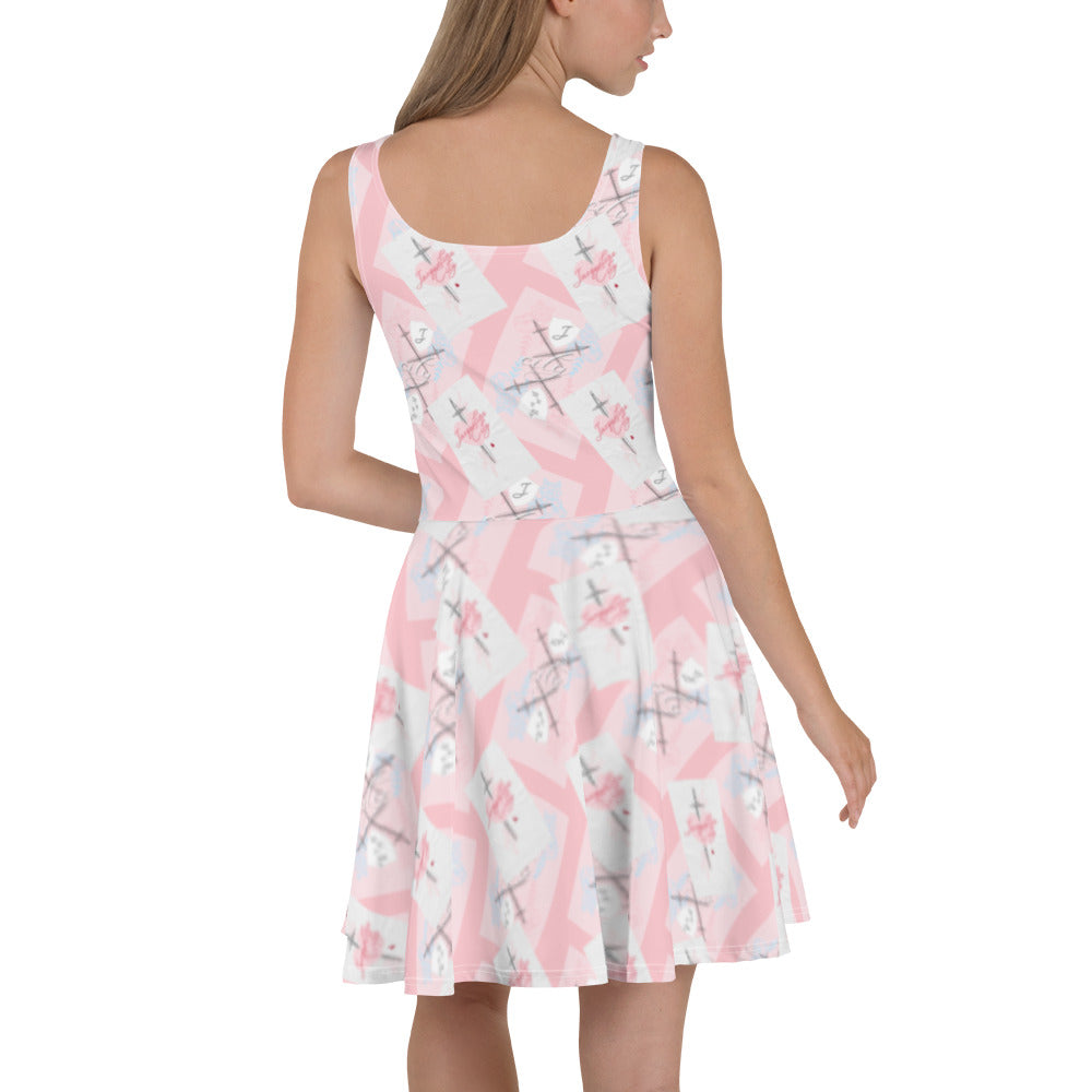 Skater Dress in "Pink Cards" (CHARITY)
