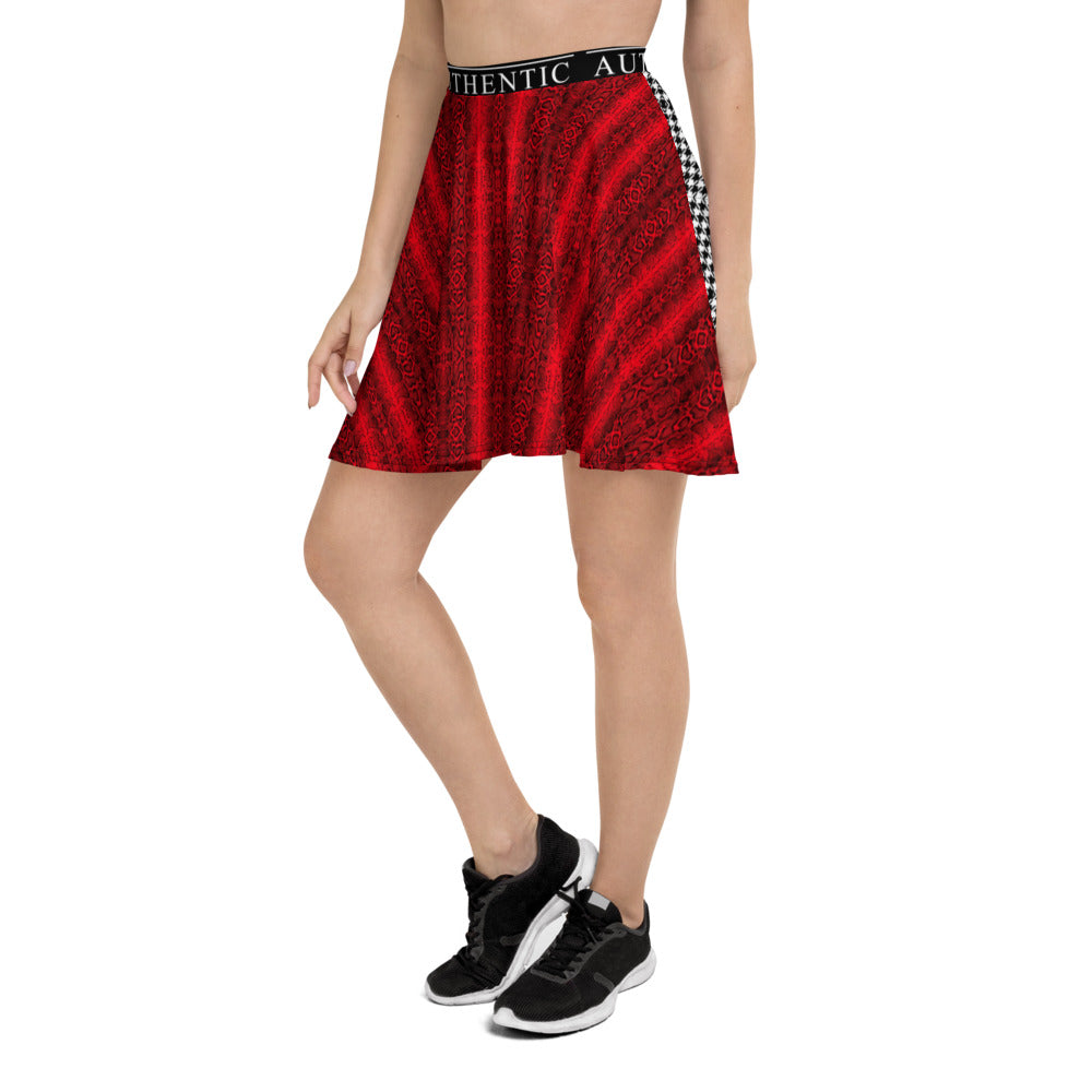 Mixed Print Skater Skirt