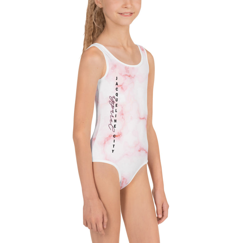 Pink Marble Kids Swimsuit (2T - 7)