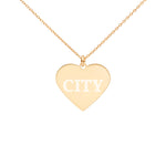 CITY Engraved Heart Necklace