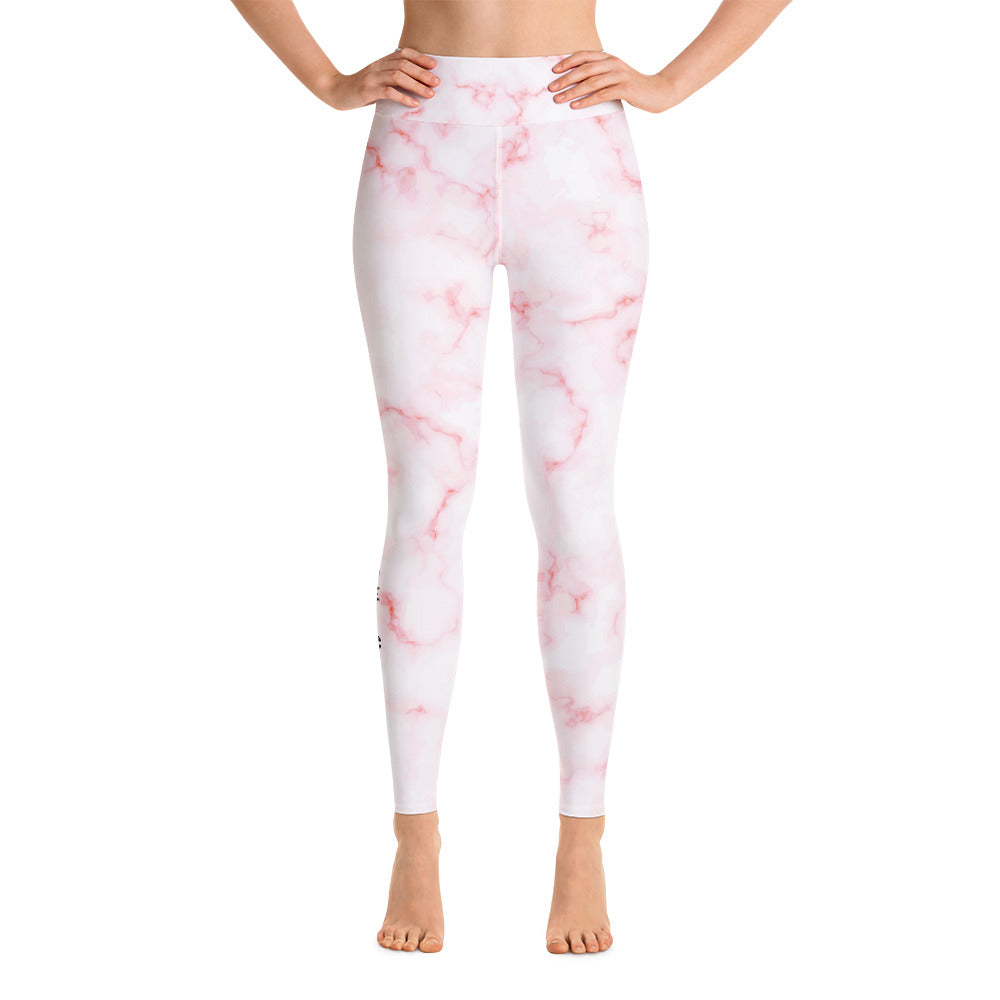 Pink Marble Yoga Leggings Co-Ord