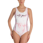 Pink Marble One-Piece Swimsuit