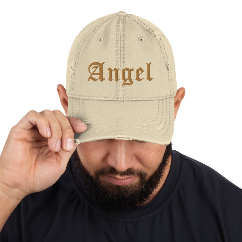 Angel Distressed Dad Hat