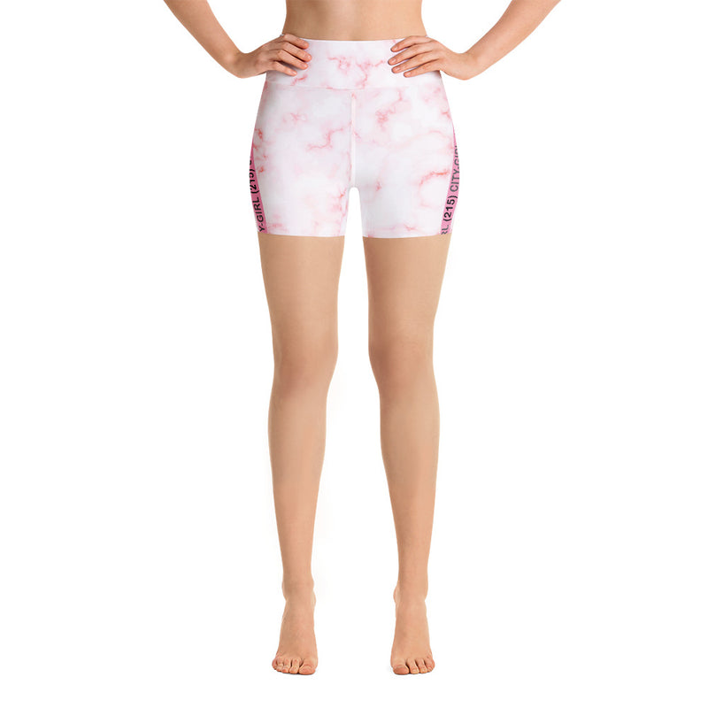 Pink Marble Bike Shorts Co-Ord
