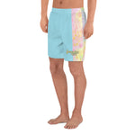 Blue Tie-dye Men's Athletic Shorts