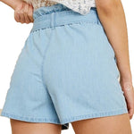 High-Waisted Tie-Front Denim Shorts