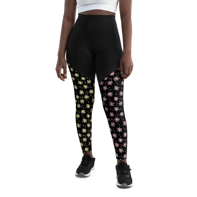 Premium Compression Leggings in Wild Daisy