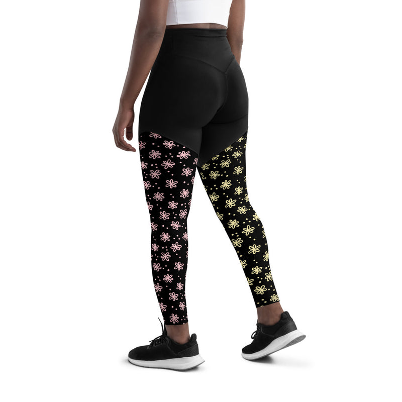 Premium Compression Leggings in Wild Daisy