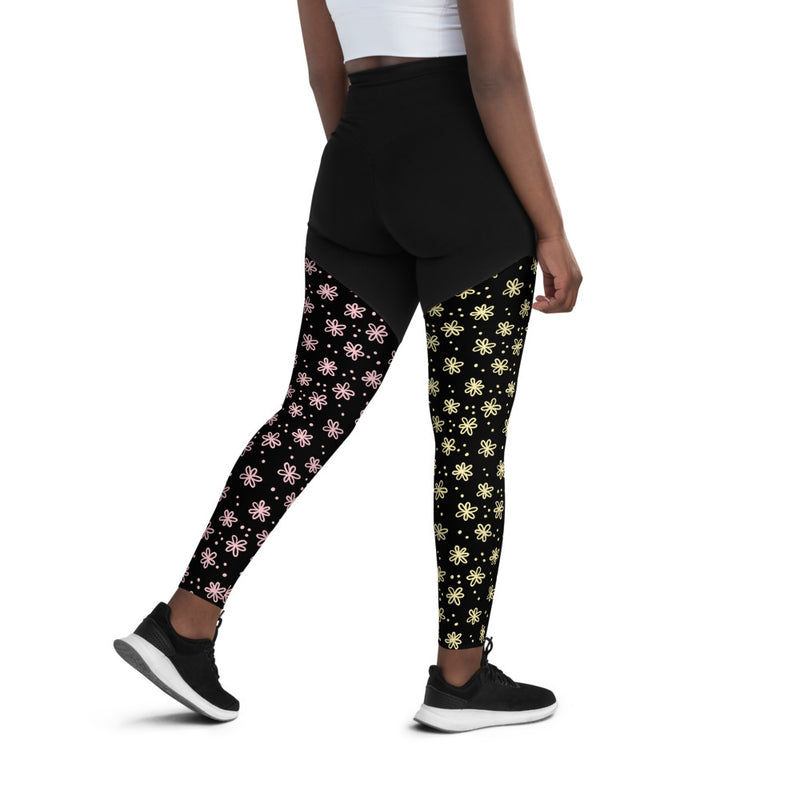 Premium Compression Leggings in Wild Daisy