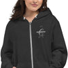 JCA: The Label Embroidered Zip-Up Hoodie