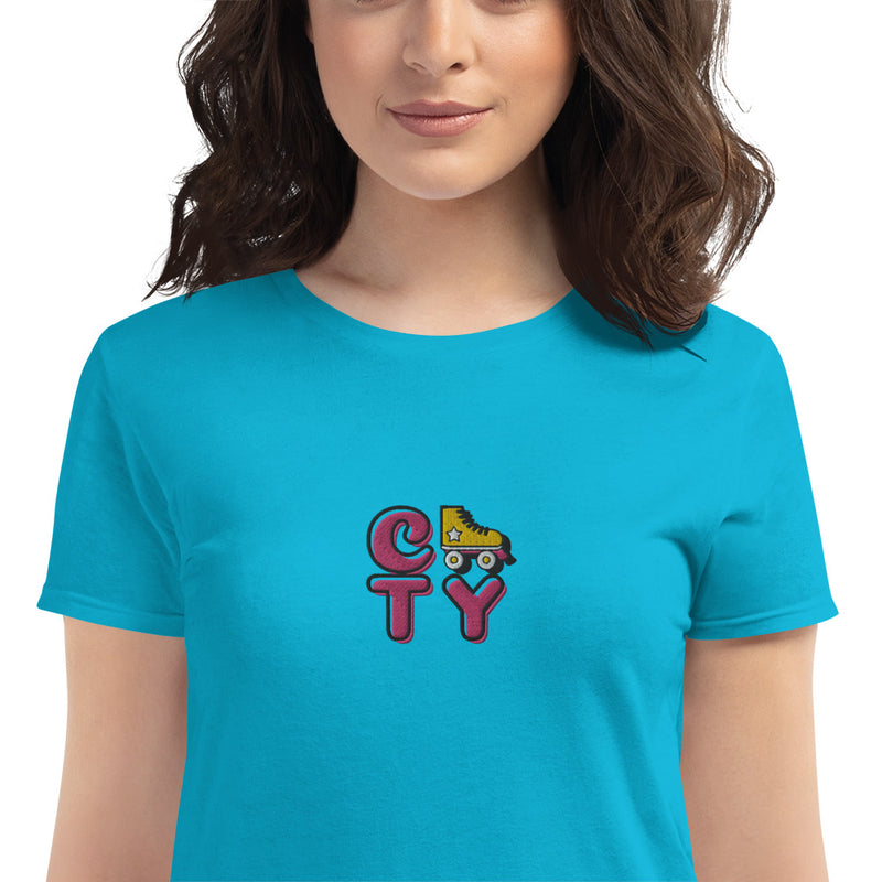 Embroidered "Roller" Women's T-shirt