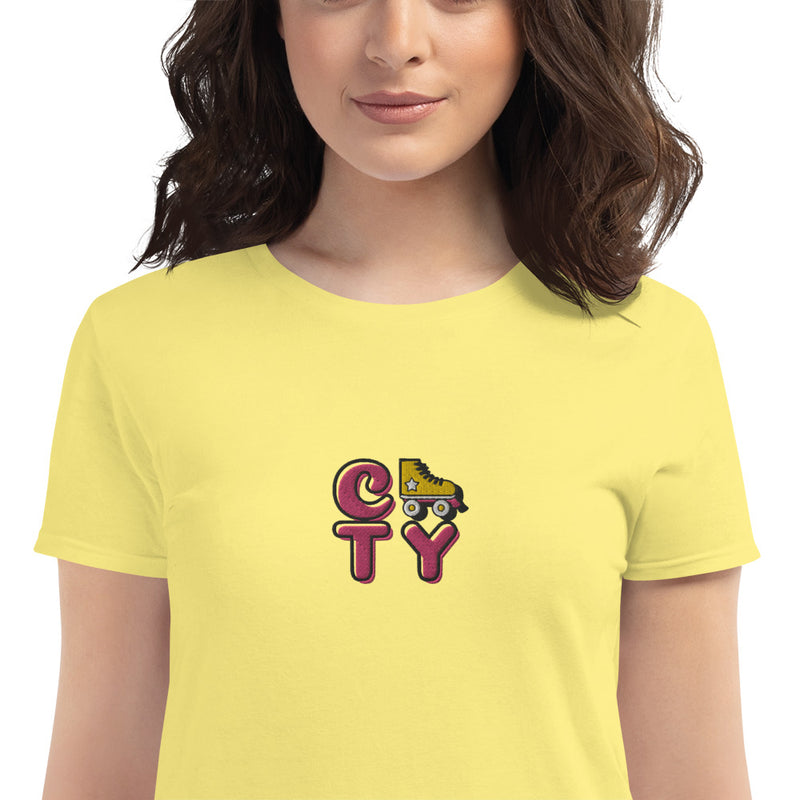 Embroidered "Roller" Women's T-shirt